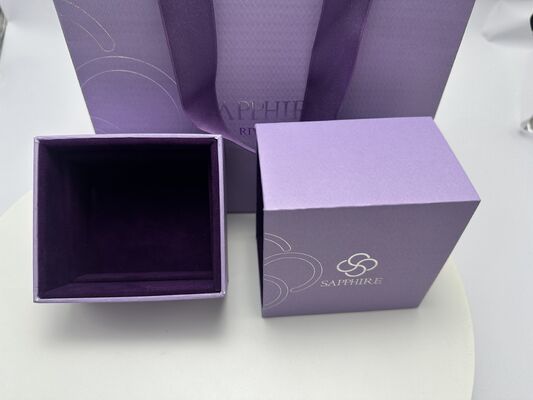 좋은 가격 주얼리 보관 및 선물용 서랍형 디자인의 코팅 아트지 회색 판지와 부드러운 벨벳 안감 주얼리 종이 상자 온라인으로